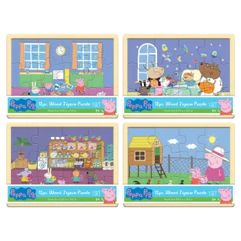 PEPPA PIG ΠΑΖΛ ΞΥΛΙΝΟ 12Τ 27x19cm ΠΕΠΠΑ ΑΣΣΟΡΤΙ