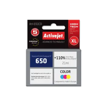 ACTIVE JET INK ΣΥΜΒΑΤΟ ΜΕ HP AH-650CR #650 TRICOLOR 21ml (Α) #CZ102AE