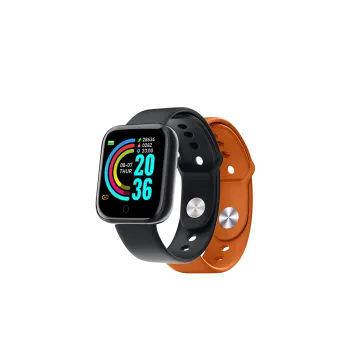 CELLY SMART WATCH ΜΕ ΑΝΤΑΛΛΑΚΤΙΚΟ ΛΟΥΡΑΚΙ ΠΟΡΤΟΚΑΛΙ 1.44' TOUCH SCREEN ΜΑΥΡΟ