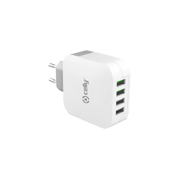CELLY ΦΟΡΤΙΣΤΗΣ ΤΑΞΙΔΙΟΥ 4USB 4.8Α ΛΕΥΚΟΣ