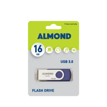 ALMOND FLASH DRIVE USB 3.0 16GB TWISTER ΣΚΟΥΡΟ ΜΠΛΕ