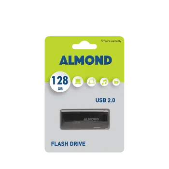 ALMOND FLASH DRIVE USB 2.0 128GB PRIME ΜΑΥΡΟ