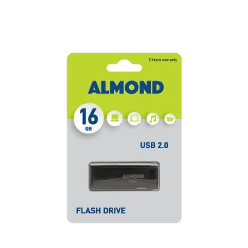 ALMOND FLASH DRIVE USB 2.0 16GB PRIME ΜΑΥΡΟ