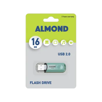 ALMOND FLASH DRIVE USB 2.0 16GB PASTEL MINT