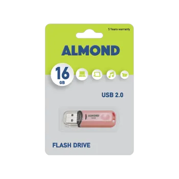 ALMOND FLASH DRIVE USB 2.0 16GB PASTEL ΡΟΖ