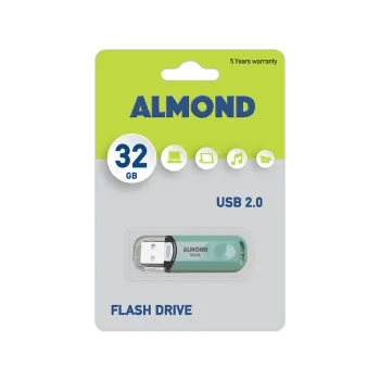 ALMOND FLASH DRIVE USB 2.0 32GB PASTEL MINT