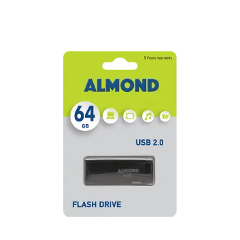 ALMOND FLASH DRIVE USB 2.0 64GB PRIME ΜΑΥΡΟ