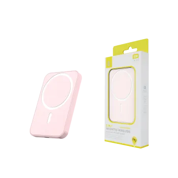 MTK POWER BANK ΑΣΥΡΜΑΤΟ ΜΑΓΝΗΤΙΚΟ 5W/6500mAh ΡΟΖ