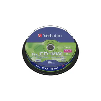 VERBATIM CD-RW 700MB 8-12X CAKEBOX 10 ΤΕΜΑΧΙΑ (Το προιόν πωλείται σε μεμονωμένα τεμάχια του ενός)