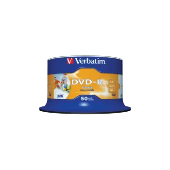 VERBATIM DVD-R PRINTABLE 4.7GB 16X CB 50 ΤΕΜΑΧΙΑ (Το προιόν πωλείται σε μεμονωμένα τεμάχια του ενός)