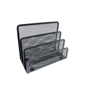 METRON ΘΗΚΗ ΦΑΚΕΛΩΝ ΜΕΤΑΛΛΙΚΗ 4 ΘΕΣΕΩΝ 17.3x8.3x13.5cm ΜΑΥΡΗ