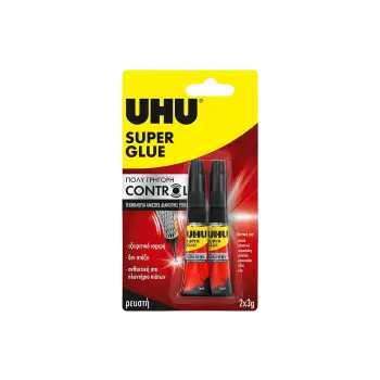UHU ΚΟΛΛΑ ΡΕΥΣΤΗ SUPER GLUE CONTROL BLISTER 2 ΤΕΜΑΧΙΑ x 3gr