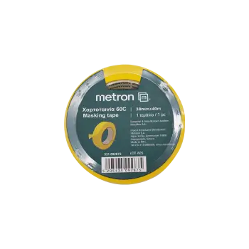 METRON ΧΑΡΤΟΤΑΙΝΙΑ 60C 38mmx40m ΚΙΤΡΙΝΗ 6 ΤΕΜΑΧΙΑ (Το προιόν πωλείται σε μεμονωμένα τεμάχια του ενός)