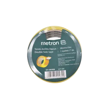 METRON ΤΑΙΝΙΑ ΔΙΠΛΗΣ ΟΨΕΩΣ 38mmx10m ΚΙΤΡΙΝΗ 4 ΤΕΜΑΧΙΑ (Το προιόν πωλείται σε μεμονωμένα τεμάχια του ενός)