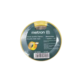 METRON ΤΑΙΝΙΑ ΔΙΠΛΗΣ ΟΨΕΩΣ 38mmx25m ΚΙΤΡΙΝΗ 4 ΤΕΜΑΧΙΑ (Το προιόν πωλείται σε μεμονωμένα τεμάχια του ενός)