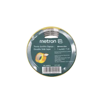 METRON ΤΑΙΝΙΑ ΔΙΠΛΗΣ ΟΨΕΩΣ 38mmx5m 092912 ΚΙΤΡΙΝΗ 4 ΤΕΜΑΧΙΑ (Το προιόν πωλείται σε μεμονωμένα τεμάχια του ενός)