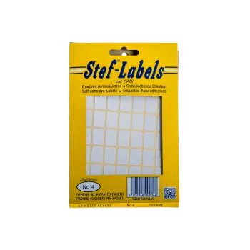 STEF ΕΤΙΚΕΤΕΣ ΑΥΤΟΚΟΛΛΗΤΕΣ 12x19mm 56/ΦΥΛΛΟ ΛΕΥΚΕΣ 40 ΦΥΛΛΑ