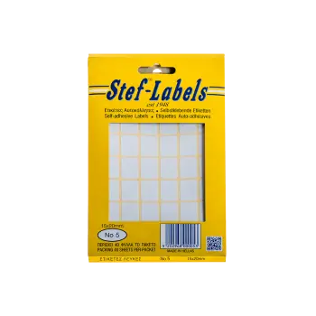 STEF ΕΤΙΚΕΤΕΣ ΑΥΤΟΚΟΛΛΗΤΕΣ 15x20mm 42/ΦΥΛΛΟ ΛΕΥΚΕΣ 40 ΦΥΛΛΑ