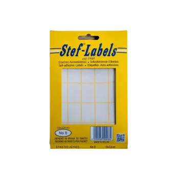 STEF ΕΤΙΚΕΤΕΣ ΑΥΤΟΚΟΛΛΗΤΕΣ 19x32mm 25/ΦΥΛΛΟ ΛΕΥΚΕΣ 40 ΦΥΛΛΑ