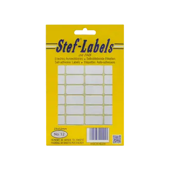 STEF ΕΤΙΚΕΤΕΣ ΑΥΤΟΚΟΛΛΗΤΕΣ 24x12mm 44/ΦΥΛΛΟ ΛΕΥΚΕΣ 40 ΦΥΛΛΑ