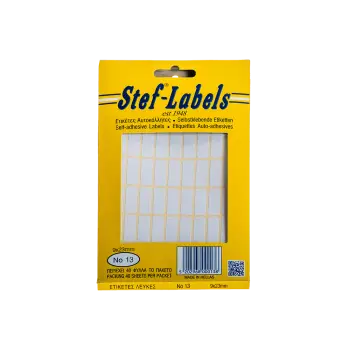 STEF ΕΤΙΚΕΤΕΣ ΑΥΤΟΚΟΛΛΗΤΕΣ 9x23mm 54/ΦΥΛΛΑ ΛΕΥΚΕΣ 40 ΦΥΛΛΑ