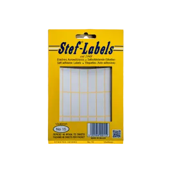 STEF ΕΤΙΚΕΤΕΣ ΑΥΤΟΚΟΛΛΗΤΕΣ 12x40mm 24/ΦΥΛΛΑ ΛΕΥΚΕΣ 40 ΦΥΛΛΑ