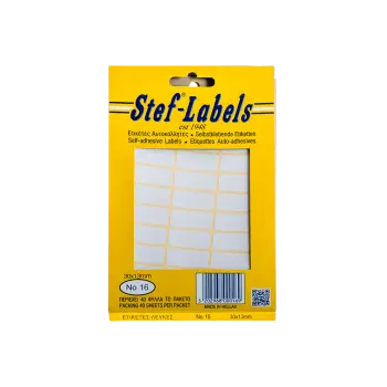 STEF ΕΤΙΚΕΤΕΣ ΑΥΤΟΚΟΛΛΗΤΕΣ 30x13mm 30/ΦΥΛΛΑ ΛΕΥΚΕΣ 40 ΦΥΛΛΑ