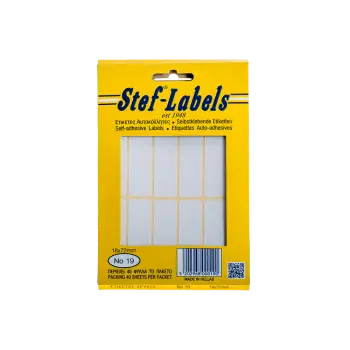 STEF ΕΤΙΚΕΤΕΣ ΑΥΤΟΚΟΛΛΗΤΕΣ 18x72mm 10/ΦΥΛΛΟ ΛΕΥΚΕΣ 40 ΦΥΛΛΑ
