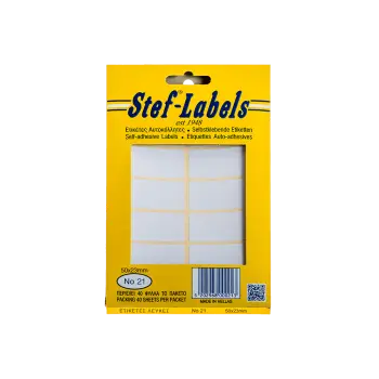 STEF ΕΤΙΚΕΤΕΣ ΑΥΤΟΚΟΛΛΗΤΕΣ 50x23mm 12/ΦΥΛΛΟ ΛΕΥΚΕΣ 40 ΦΥΛΛΑ