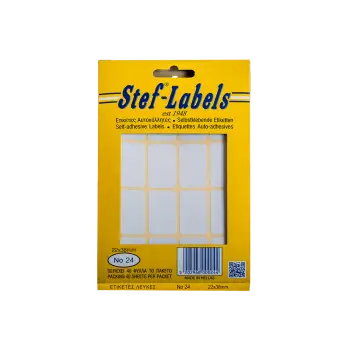 STEF ΕΤΙΚΕΤΕΣ ΑΥΤΟΚΟΛΛΗΤΕΣ 22x38mm 16/ΦΥΛΛΟ ΛΕΥΚΕΣ 40 ΦΥΛΛΑ