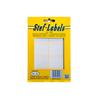 STEF ΕΤΙΚΕΤΕΣ ΑΥΤΟΚΟΛΛΗΤΕΣ 50x35mm 8/ΦΥΛΛΟ ΛΕΥΚΕΣ 40 ΦΥΛΛΑ
