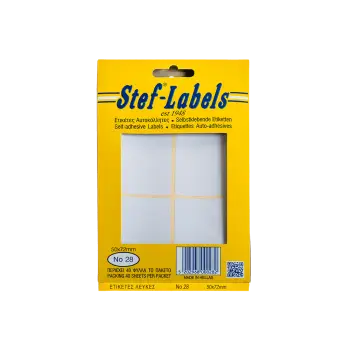 STEF ΕΤΙΚΕΤΕΣ ΑΥΤΟΚΟΛΛΗΤΕΣ 50x72mm 4/ΦΥΛΛΟ ΛΕΥΚΕΣ 40 ΦΥΛΛΑ