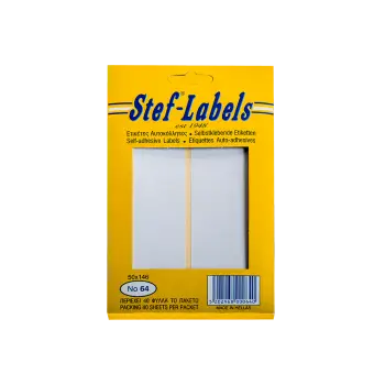 STEF ΕΤΙΚΕΤΕΣ ΑΥΤΟΚΟΛΛΗΤΕΣ 50x146mm 6/ΦΥΛΛΑ ΛΕΥΚΕΣ 40 ΦΥΛΛΑ