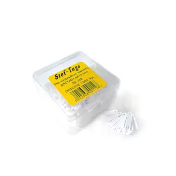 STEF ΕΤΙΚΕΤΕΣ ΚΡΕΜΑΣΤΕΣ ΚΟΣΜΗΜΑΤΩΝ 6x19mm Νο3 ΛΕΥΚΕΣ 1000 ΤΕΜΑΧΙΑ