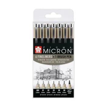 ROYAL TALENS ΜΑΡΚΑΔΟΡΟΣ ΣΧΕΔΙΟΥ ΣΕΤ 7 ΤΕΜΑΧΙΑ PIGMA MICRON SAKURA ΜΑΥΡΟ