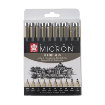 ROYAL TALENS ΜΑΡΚΑΔΟΡΟΣ ΣΧΕΔΙΟΥ ΣΕΤ 10 ΤΕΜΑΧΙΑ PIGMA MICRON SAKURA ΜΑΥΡΟ