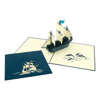 ORIGAMO ΚΑΡΤΑ ΕΥΧΕΤΗΡΙΑ ΑΝΑΔΥΟΜΕΝΗ ΓΑΛΕΡΑ 15.5x15.5cm KIRIGAMI