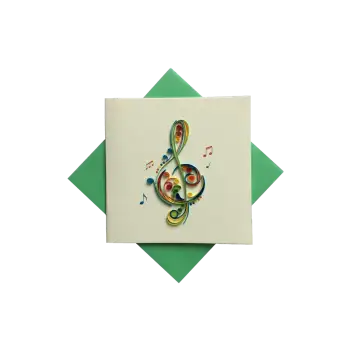 ORIGAMO ΚΑΡΤΑ ΕΥΧΕΤΗΡΙΑ QUILLING ΚΛΕΙΔΙ ΤΟΥ ΣΟΛ 16.2x16.5cm FILIGRANA
