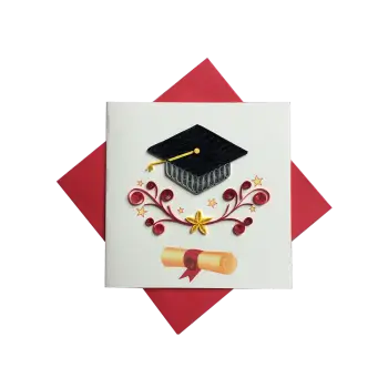 ORIGAMO ΚΑΡΤΑ ΕΥΧΕΤΗΡΙΑ QUILLING ΑΠΟΦΟΙΤΗΣΗ 16.2x16.5cm FILIGRANA