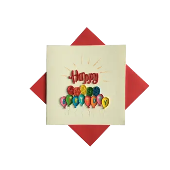 ORIGAMO ΚΑΡΤΑ ΕΥΧΕΤΗΡΙΑ QUILLING ΜΠΑΛΟΝΙΑ ΓΕΝΕΘΛΙΩΝ 16.2x16.5cm FILIGRANA