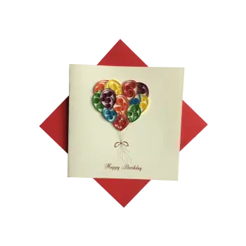 ORIGAMO ΚΑΡΤΑ ΕΥΧΕΤΗΡΙΑ QUILLING ΜΠΑΛΟΝΙΑ ΓΕΝΕΘΛΙΩΝ 16.2x16.5cm FILIGRANA