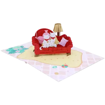 ORIGAMO ΚΑΡΤΑ ΕΥΧΕΤΗΡΙΑ ΑΝΑΔΥΟΜΕΝΗ ΓΑΤΕΣ 18.5x14cm KIRIGAMI
