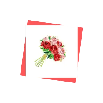ORIGAMO ΚΑΡΤΑ ΕΥΧΕΤΗΡΙΑ QUILLING ΤΡΙΑΝΤΑΦΥΛΛΑ 16.2x16.5cm FILIGRANA