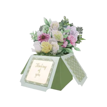 ORIGAMO ΚΑΡΤΑ ΕΥΧΕΤΗΡΙΑ FLOBOX ΣΕ ΣΚΕΦΤΟΜΑΙ 22.3x26cm FLOREVER