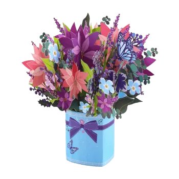 ORIGAMO ΚΑΡΤΑ ΕΥΧΕΤΗΡΙΑ FLOBOUQUET ΡΟΜΑΝΤΙΚΑ ΛΟΥΛΟΥΔΙΑ 30x34.3cm FLOREVER