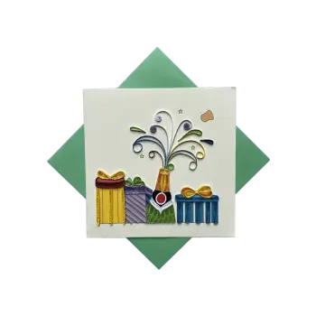 ORIGAMO ΚΑΡΤΑ ΕΥΧΕΤΗΡΙΑ QUILLING ΣΑΜΠΑΝΙΑ 16.2x16.5cm FILIGRANA