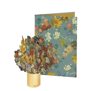 ORIGAMO ΚΑΡΤΑ ΕΥΧΕΤΗΡΙΑ ΑΝΑΔΥΟΜΕΝΗ 50η ΕΠΕΤΕΙΟΣ VAN GOGH 19.5x14.2cm MINI FLORA