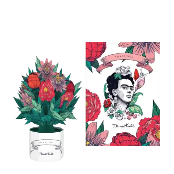 ORIGAMO ΚΑΡΤΑ ΕΥΧΕΤΗΡΙΑ ΑΝΑΔΥΟΜΕΝΗ VIVA LA VIDA FRIDA KAHLO 19.5x14.2cm MINI FLORA