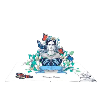 ORIGAMO ΚΑΡΤΑ ΕΥΧΕΤΗΡΙΑ ΑΝΑΔΥΟΜΕΝΗ ΠΕΤΑΛΟΥΔΕΣ FRIDA KAHLO 18.5x14cm KIRIGAMI