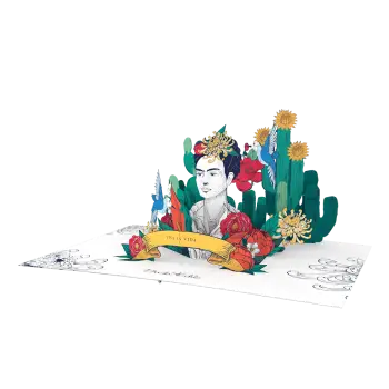 ORIGAMO ΚΑΡΤΑ ΕΥΧΕΤΗΡΙΑ ΑΝΑΔΥΟΜΕΝΗ ΚΑΚΤΟΙ FRIDA KAHLO 18.5x14cm KIRIGAMI